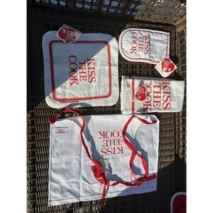 Vintage 1976 Myra Colby Designs Kiss the Cook 4 piece set Rare